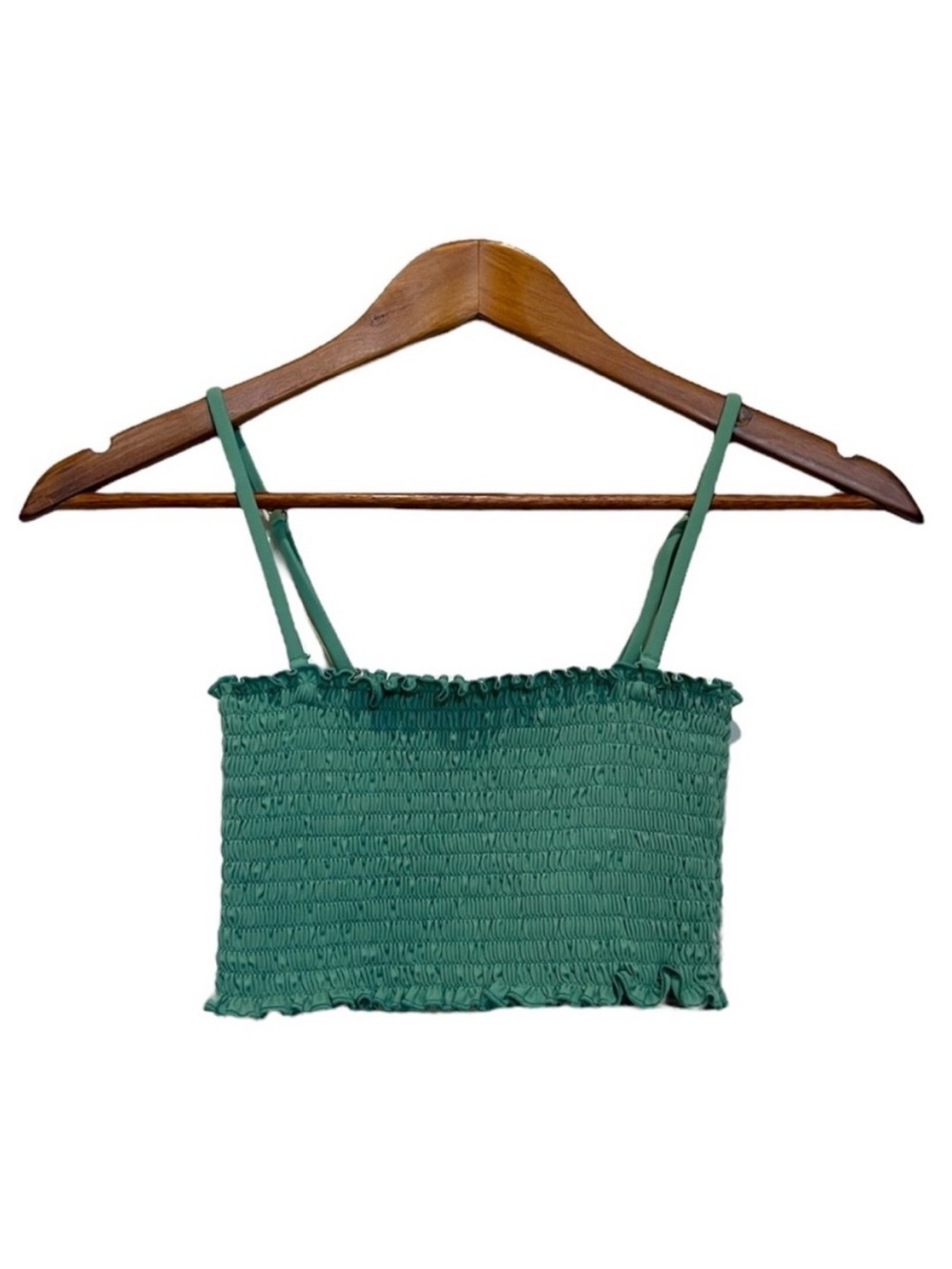 Reformation Cropped Top Stretchy Smocked Small Adjustable Spaghetti Strap Summer